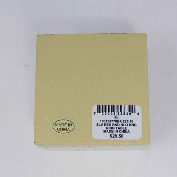 Charter Club Silver Plated Pave &‎ Red Crystal Halo Statement Ring 5 - Picture 5 of 6